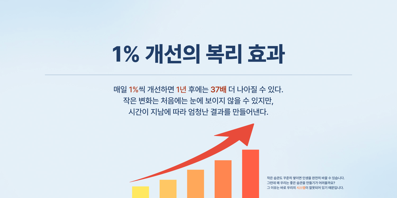 습관의 복리효과를 나타내는 그래프